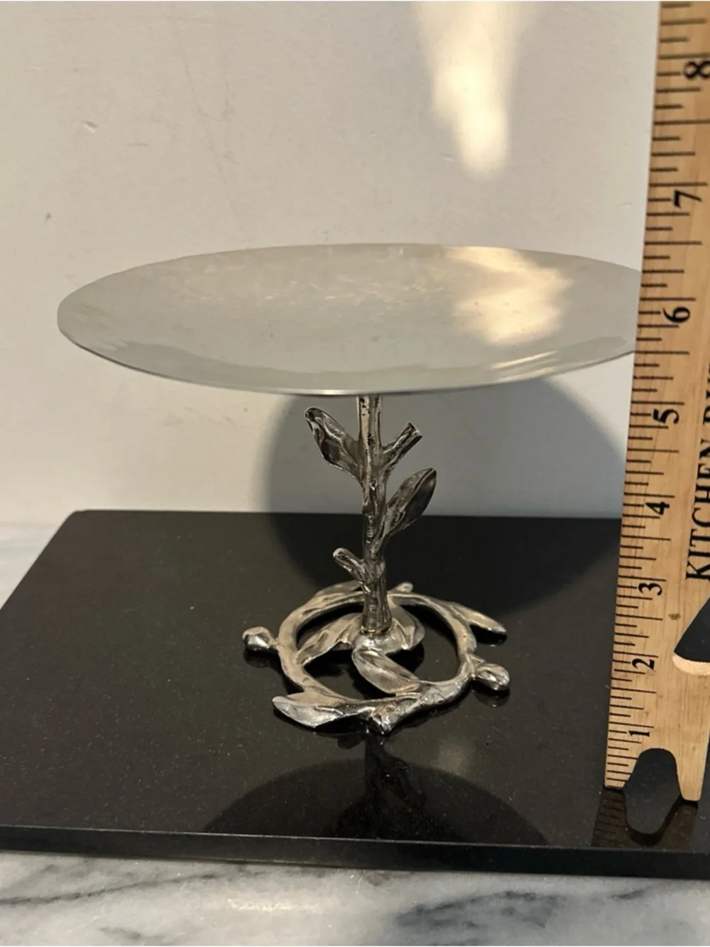 Michael Aram Silver Leaf Pedestal Fruit Bowl - Elegant Home Dining Server